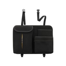 汽車椅背收納袋 - 麂皮款 汽車後座收納袋 車用收納袋, 黑色, 1個