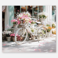 노아갤러리 인테리어 가리개천 대형 패브릭 포스터, 51.꽃길 위 자전거 II