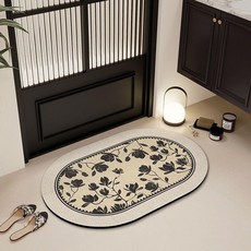 硅藻泥吸水防滑地墊, 1個, 蘭溫,40X60CM 軟硅藻泥 尺寸較小