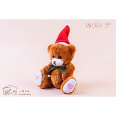小熊家族 聖誕小熊 坐姿玩偶, 1個, 咖啡色,無盒