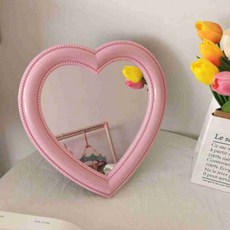 하트 탁상거울 벽걸이거울 인테리어소품 화장대거울, 무광화이트, 무광화이트
