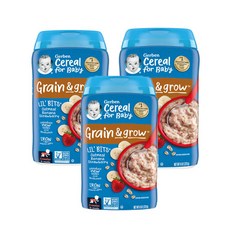 거버 릴 비츠 오트밀 바나나 스트로베리 베이비 시리얼, 3개, 바나나 딸기, 227g