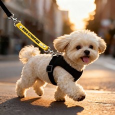 [블루나 디자인스튜디오]반려동물 메세지줄 메세지택 중간리드줄 이름표 연장줄 인식표 슬로건 리드줄 펫티켓, 3 끈 색상 연두색, 1개