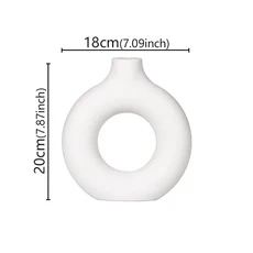 화병 플랫 미니멀 싱글 데코레이션 플라워포트 도넛형 웨딩 심플, White Medium