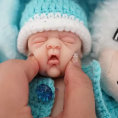 미니 리본돌 리얼 실리콘 아기 인형 모델 유아 베이비 애착인형 아기 선물 옷입히기, 남아, 1개