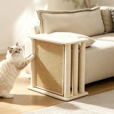 PurBox 고양이 소파 스크래쳐 방지 사이드 테이블 휴대용 소파 사이드 테이블 반려동물 거실 소형 사이드 캐비닛 입식 고양이 기둥 잡기
