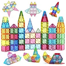 97PCS 자석 블록 7.5cm 자석 블록 자석 타일 쌓기 자기 장난감 어린이용 교육 완구 입체 퍼즐 장난감 소녀 소년 생일 입장 크리스마스 선물 일본어 매뉴얼 포함, 1개, 상세페이지 참조