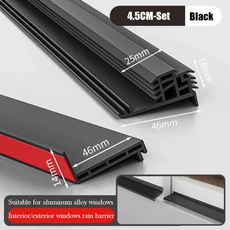 창문 방수판 알루미늄 가이드 플레이트 바 야외 발코니 차단판 실링 스트립, 01 110CM X 1 piece, 03 Small-Set