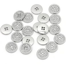 베토플린 20 PCS 금속 버튼 장식 재봉 의류 핸드메이킹 11mm 코트 정장 셔츠, Silver