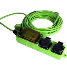 원스탑 방우형 전기연장선 누전차단기 멀티탭 캠핑리드선 2구, 1개, 25m, 엘로우