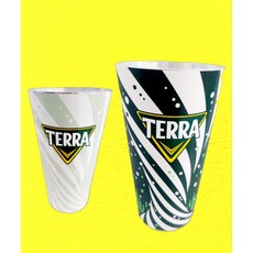 테라 보냉 변온잔 색이 변하는 맥주잔 가벼운 휴대용 콜드컵, 그린, 550ml, 1개
