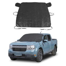 Fgtagtal 포드 레인저 매버릭 2022-2024에 맞는 윈드실드 스노우 커버 얼음과 눈을 위한 전면 앞유리 커버 매우 두꺼운 자동 앞유리 아이스 커버는 비 태양 서, 블랙, 1개