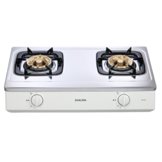 SAKURA 櫻花雙口檯面爐，簡約設計不鏽鋼檯面，安全熄火裝置, 液化石油氣 (LPG), G613A