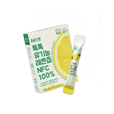 톡톡 유기농 레몬즙 NFC 100% 착즙 레몬수 원액 액상 스틱, 20g, 1개