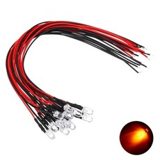 24V LED 오렌지 표시등 저항 내장형 와이어 케이블 일체형 산업용 DIY 전기 배선 조명 표시등, 10개