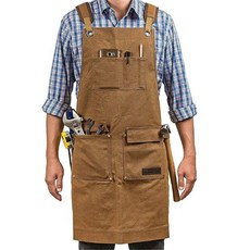 작업복 왁스 코팅원단 카페 공방 목공 바리스타 빅사이즈, 카키 왁스