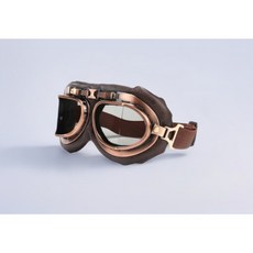 방풍 라이딩고글 레트로 스타일 오토바이 헬멧용 클래식 바이크용품, 1개, B_레드 구리 프레임 그레이 패널