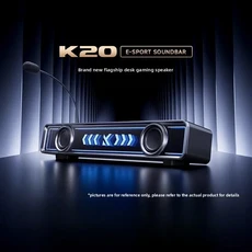 MCHOSE K20 프로 이스포츠 스피커 유선 블루투스 듀얼 모드 데스크탑 컴퓨터 오디오 시스템 DIY 장식, 02 K20 Black