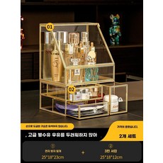 골드인테리어 메이크업 정리대 18종 정리함 화장대 세트, U01KMH2GZTABGBBTGEG2SVMAYC-021, U. 확대높이 조절 3단 서랍 방진 상판 클래식 밸류
