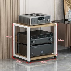 오디오 랙 이동식 수납장 음향 스피커 장비 원목 랙장, 1, A. 단 A형 흰색 프레임 + 밝은 호두나무색 판