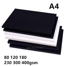 새로운 80-400gsm A4 블랙 화이트 크래프트 종이 DIY Handmake 카드 공예 두꺼운 판지 골판지 만들기, 14)300gsm 20pcs white