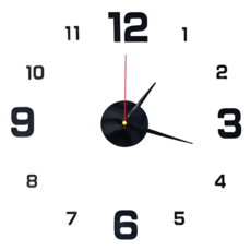 유즈나인 공간완성 DIY 무소음 숫자부착 대형 깔끔 인테리어 벽시계 40cm, 블랙