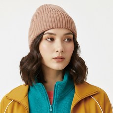 비니 모자 겨울 등산 모자 스포츠 낚시 비니, 크림브라운