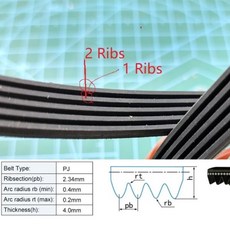 트레드밀 잔디 예초기 드 벨트 410J, 01 3 Ribs, 01 1개, 04 430J