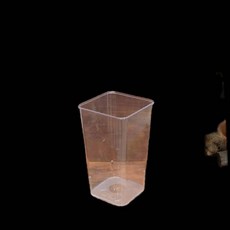 투명 아크릴 꽃통 사각 소 투명휴지통 카페휴지통