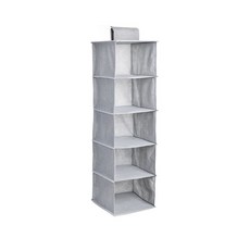 옷장 행거 걸이형 5단 부직포 수납선반 정리함 그레이 reo+287ak