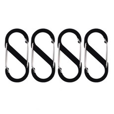 따봉오빠 다용도 S자고리 등산용품 4개세트 HG201, 1세트, 블랙