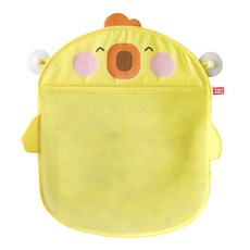 Gography 浴室玩具收納袋，透氣網袋壁掛式收納，兒童洗澡玩具收納好幫手，防水耐用，多功能浴室收納, 小黃雞, 1個