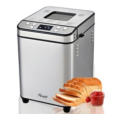 Rosewill 25-in-1 자동 빵 메이커 기계 최대 0.9kg(2파운드)의 3가지 로프 사이즈 700W 고출력 듀얼 히터 BPA 프리 논스틱 코팅 팬 15시간 지연, 실버
