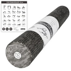 아리프 EVA 소프트 폼롤러 + 운동포스터, 다크그레이, 1개