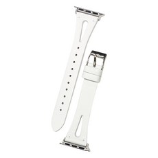 Line 129 Apple Watch 7/SE/6/5/4/3替換圖案皮革錶帶, Clova White