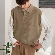 모던 데일리 적당한 두께감 남성 카라 니트 조끼 nys+6905RN