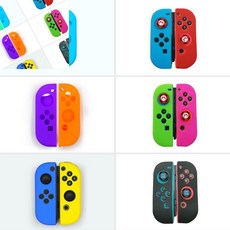 닌텐도스위치게임 닌텐도 스위치 조이 콘 스틱 실리콘 커버 케이스 2p 닌텐도스위치조이콘 닌텐도컨트롤러, 2조이콘커버-블루레드, ΩΔ상품선택Åψ, 2개