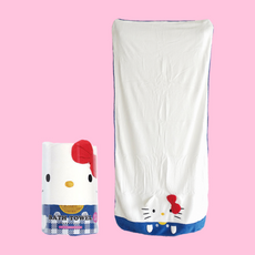 산리오 헬로키티 키티 샤워 바디 바스 비치 타올 대형 극세사 타월 정품 헬로우키티 수건 워터파크 물놀이 수영장 배쓰 바쓰 부드러운 캐릭터 굿즈, 1개