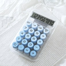 오피스프렌즈 투명 레트로 그라데이션 컬러 기계식 계산기, 1개, 블루