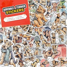 Yorkie 스티커 팩 100개 - 물병 노트북 휴대폰 노트북 자동차용 방수 강아지 데칼 - 요키 애호가를 위한 멋지고 생생한 그래픽, 에어데일 테리어