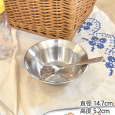 里和 韓國正版 米菲兔 304不鏽鋼 兒童 餐具組 湯匙 叉子 水壺 水杯 學習碗筷 樂扣式 餐盤, 1個, 全不鏽鋼大碗, 全不鏽鋼大碗