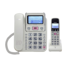 SAMPO 聲寶 2.4GHz 高頻無線子母電話 CT-W1304DL, 白色