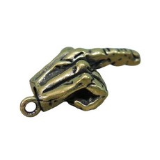 파라코드 낙하산줄 직립 중간 손가락 업 황동 나이프 비즈 DIY 우산 로프 팔찌 액세서리 야외 펑크 레트로 랜야드 펜던트 EDC, [01] 1Pcs