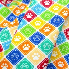 布哥哥商店 繽紛狗腳印 牛津布 DIY手作拼布家飾包包材料, 1個, 防水布,尺