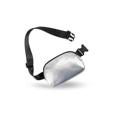 Jormey 여성용 블랙 크로스바디 패니 팩 - 야외 운동 여행 캐주얼 달리기 하이킹 사이클링을 위한 조절 가능한 스트랩 벨트 백 플러스 사이즈 팩 크로스 바디 메, 메탈릭 실버