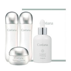[4종]코리아나 발효화이트닝 3종+화이트닝앰플50ml+쇼핑백, 1세트