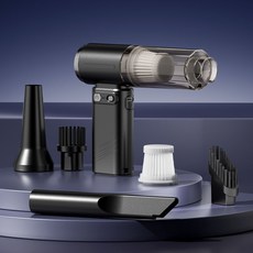 手持便攜車載吸塵器長續航無線帳篷便攜式數顯跨境渦輪強風無線, 無線車載吸塵器(五個替換頭), 黑色