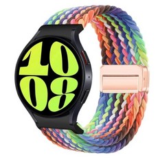 삼성 갤럭시 워치 7 6 5 4 FE 40mm 44mm/6 클래식 43mm 47mm/4 42mm 46mm/5 프로 45mm용 나일론 밴드 원 클릭 부착물 갭 없는 마그네틱, 프라이드 에디션, 프라이드 에디션