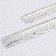 금속 직선자 20cm 30cm 스테인리스 튼튼한 제도 측정 눈금 자 직자LmV, 1개