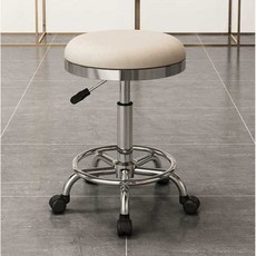 미용실 보조 의자 치과 조절 높이 병원 바퀴달린 스툴 의자, 그레이 (큰 발 티타늄) 베어링 철 휠